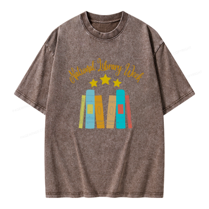 Pagewings National Library Week Unisex Washed T-shirt