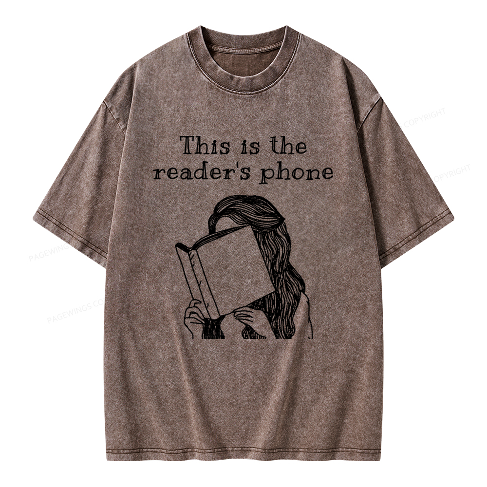 Pagewings This Is The Readers Phone Unisex Washed T-shirt