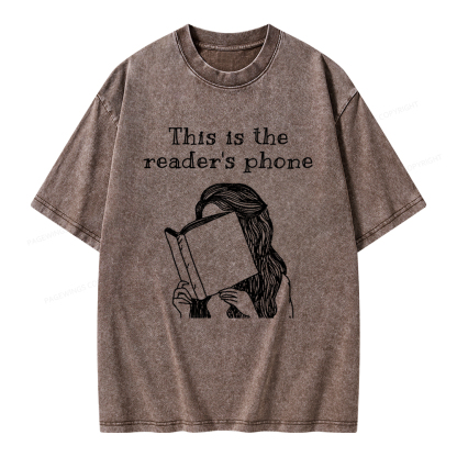 Pagewings This Is The Readers Phone Unisex Washed T-shirt