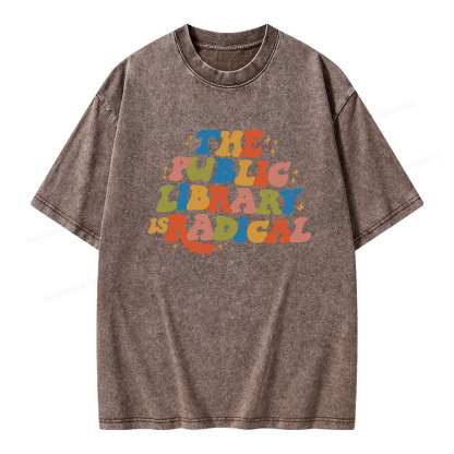 Pagewings Public Library Unisex Washed T-shirt