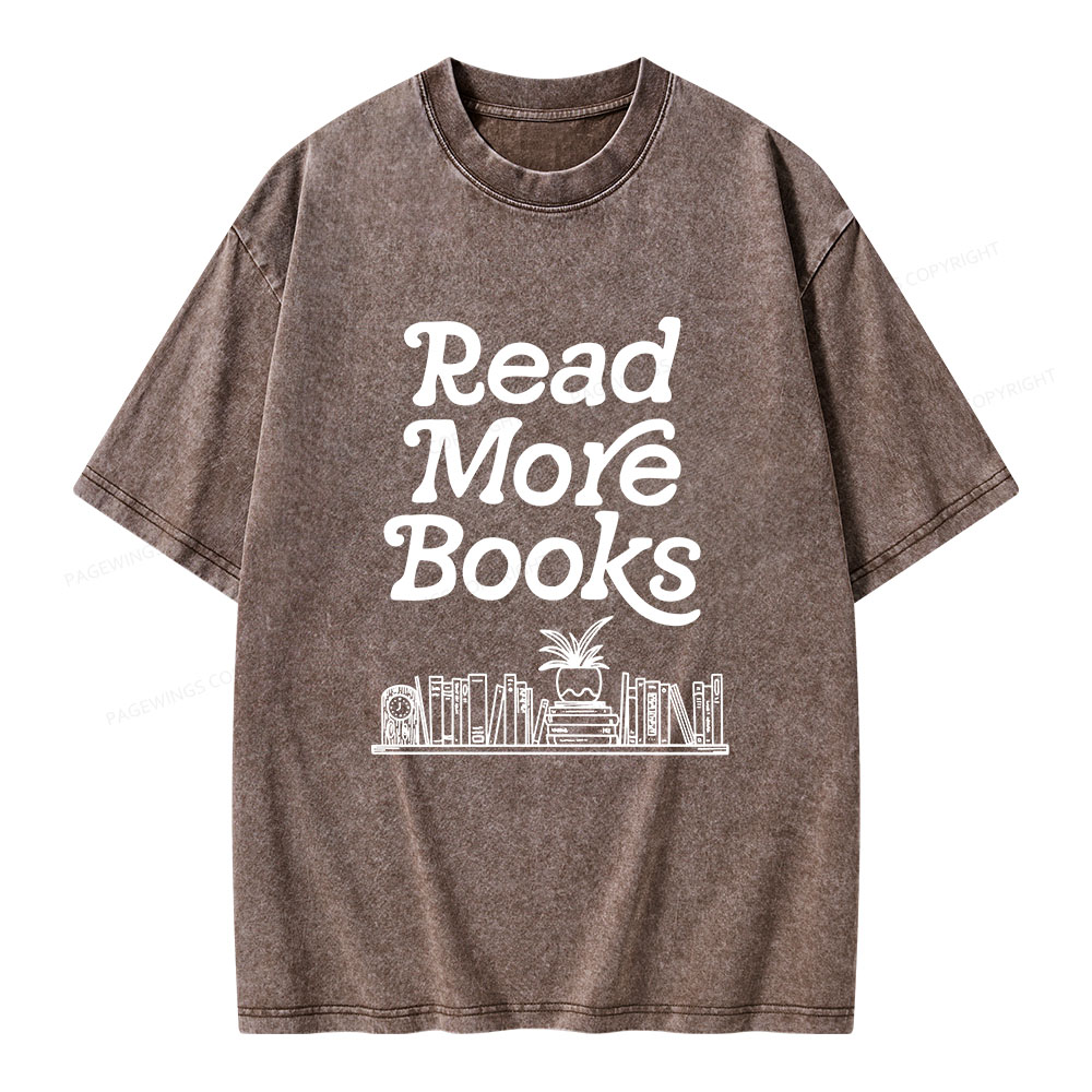 Pagewings Read More Books Unisex Washed T-shirt