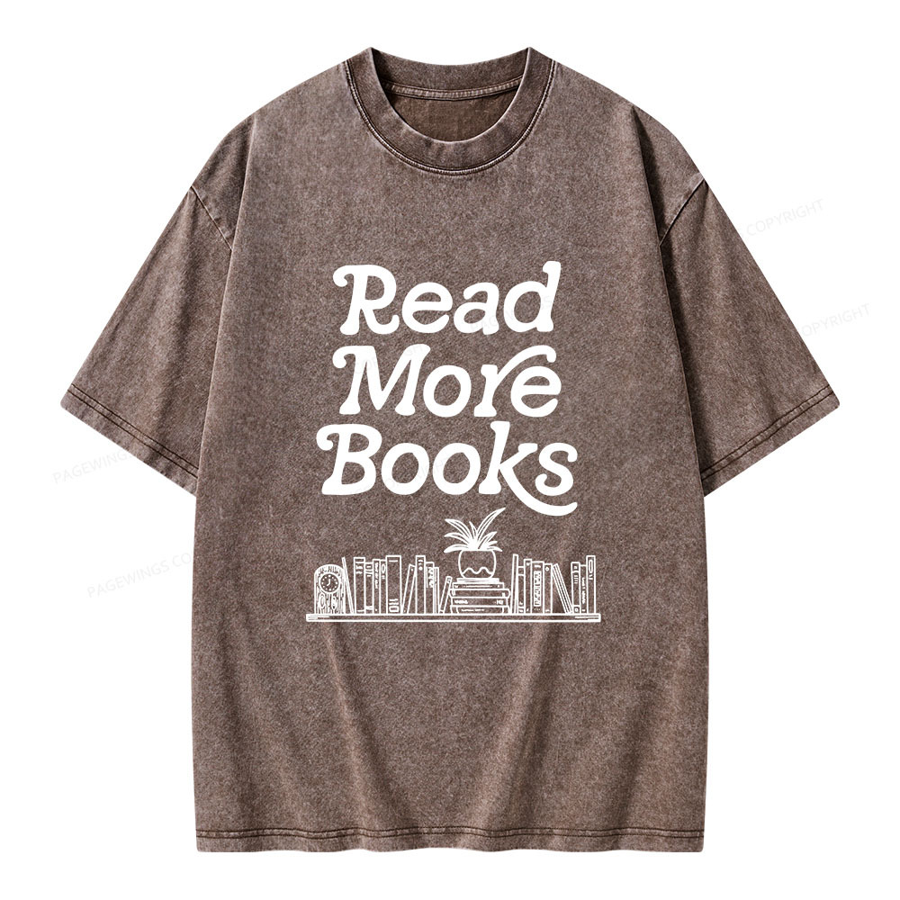 Pagewings Read More Books Unisex Washed T-shirt