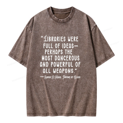 Pagewings Libraries Were Full Of Ideas Unisex Washed T-shirt