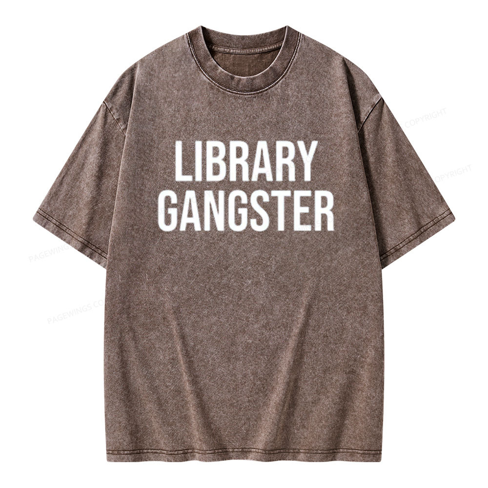 Pagewings Library Gangster Unisex Washed T-shirt