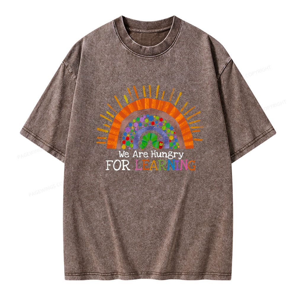Pagewings We Are Hungry For Learning Unisex Washed T-shirt