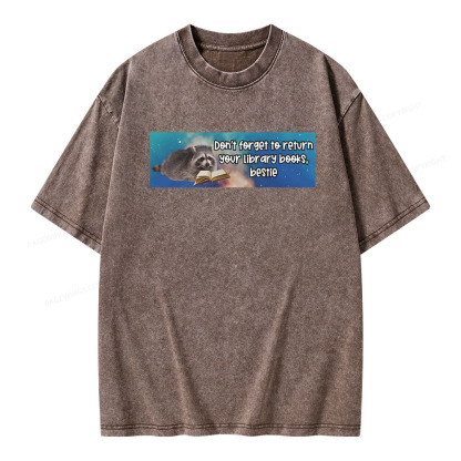 Pagewings Dont Forget To Return Your Library Books Unisex Washed T-shirt