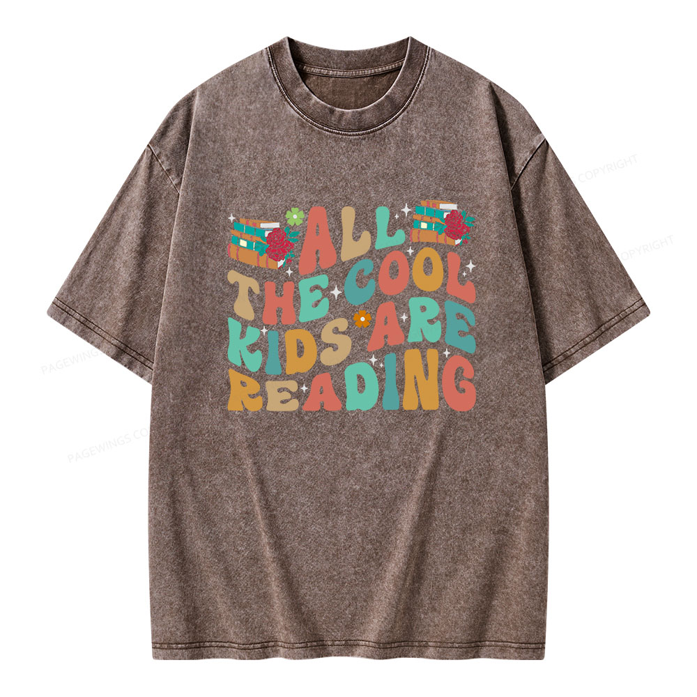 Pagewings All The Cool Kids Are Reading Unisex Washed T-shirt