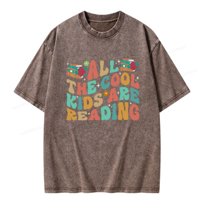 Pagewings All The Cool Kids Are Reading Unisex Washed T-shirt