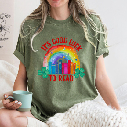 Pagewings It's Good Luck to Read Shirt, St. Patrick's Day Unisex Washed T-shirt