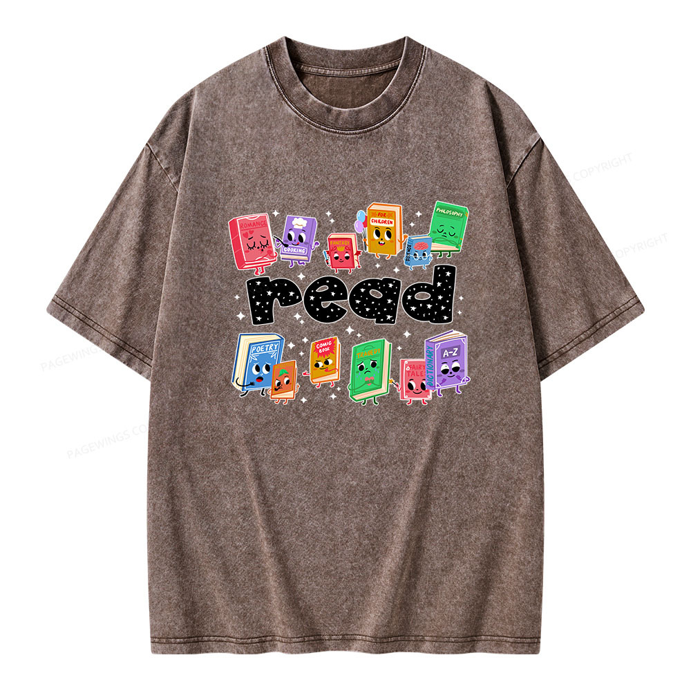 Pagewings Reading Book Unisex Washed T-shirt