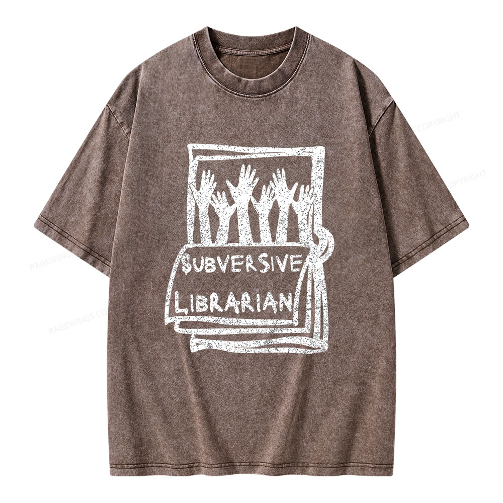 Pagewings Subversive Librarian Unisex Washed T-shirt