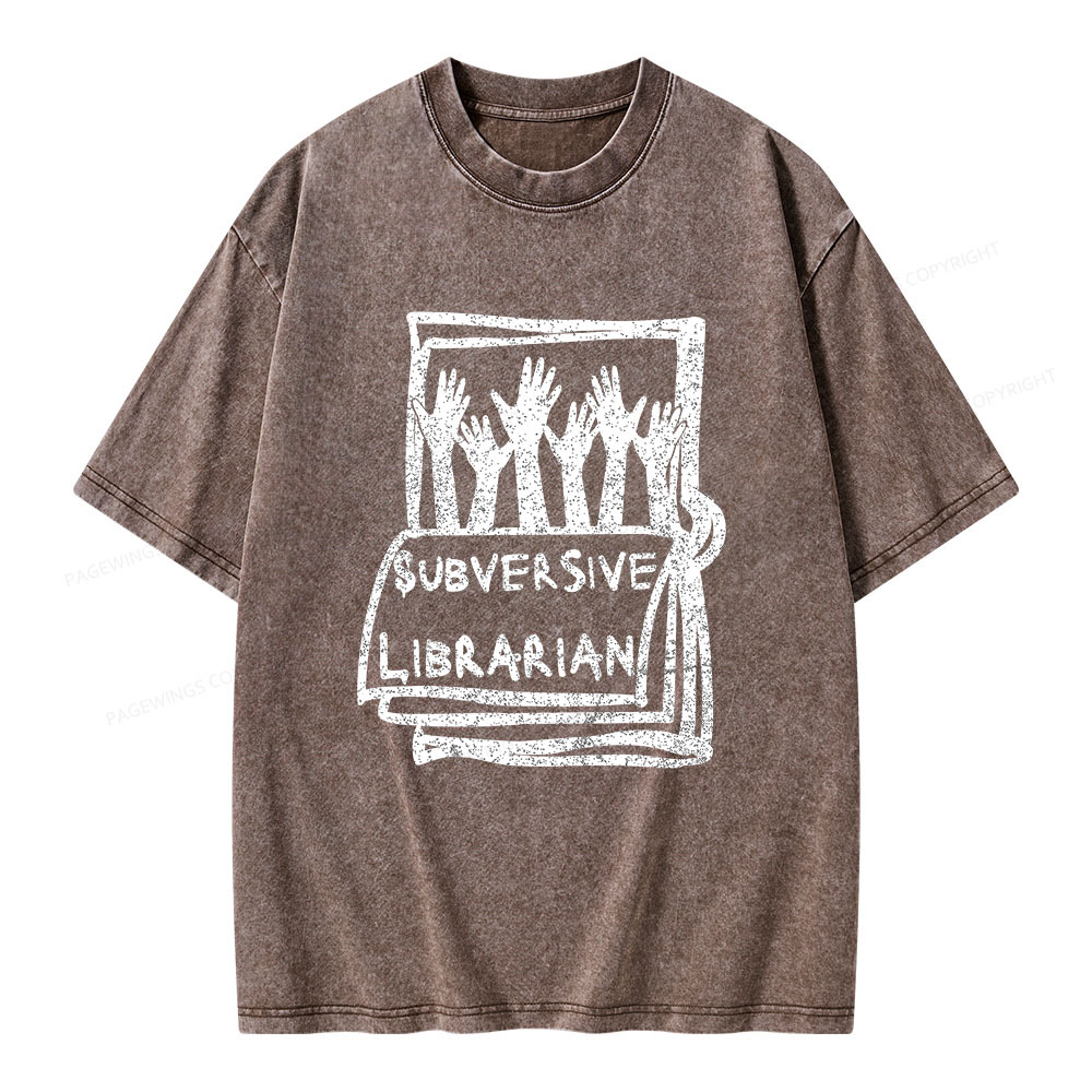 Pagewings Subversive Librarian Unisex Washed T-shirt