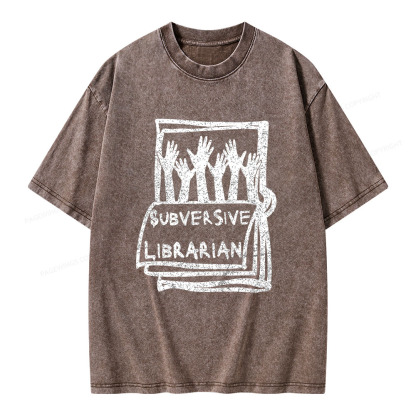 Pagewings Subversive Librarian Unisex Washed T-shirt