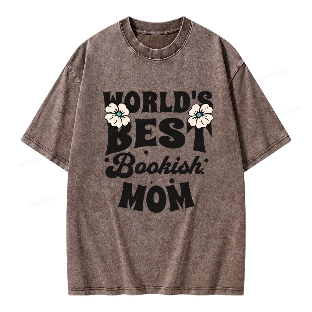 Pagewings World's Brsy Bookish Mom Unisex Washed T-shirt