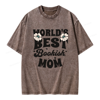 Pagewings World's Brsy Bookish Mom Unisex Washed T-shirt