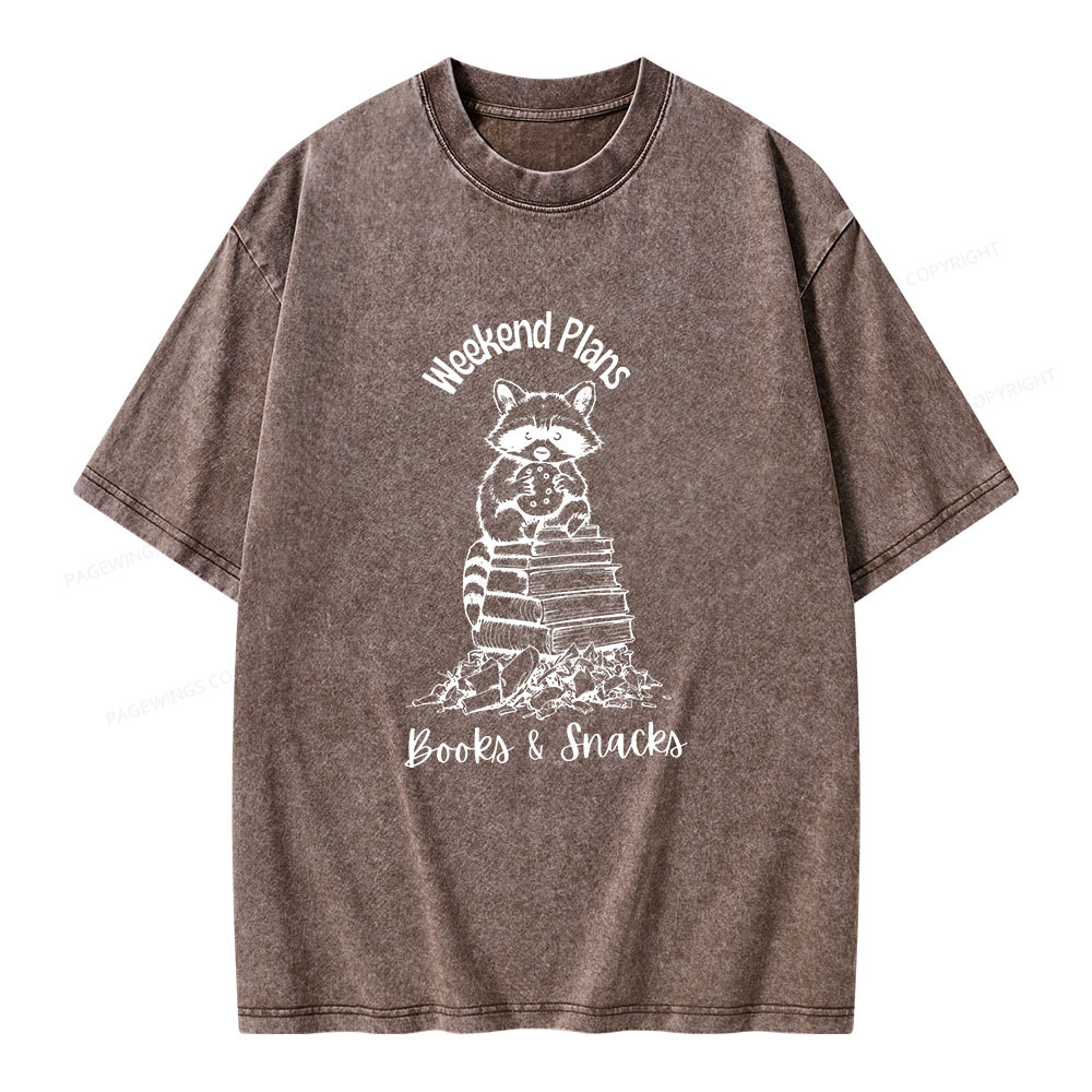 Pagewings Books and Snacks Lover Unisex Washed T-shirt