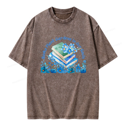 Pagewings Books Plant Gardens In Our Souls Unisex Washed T-shirt