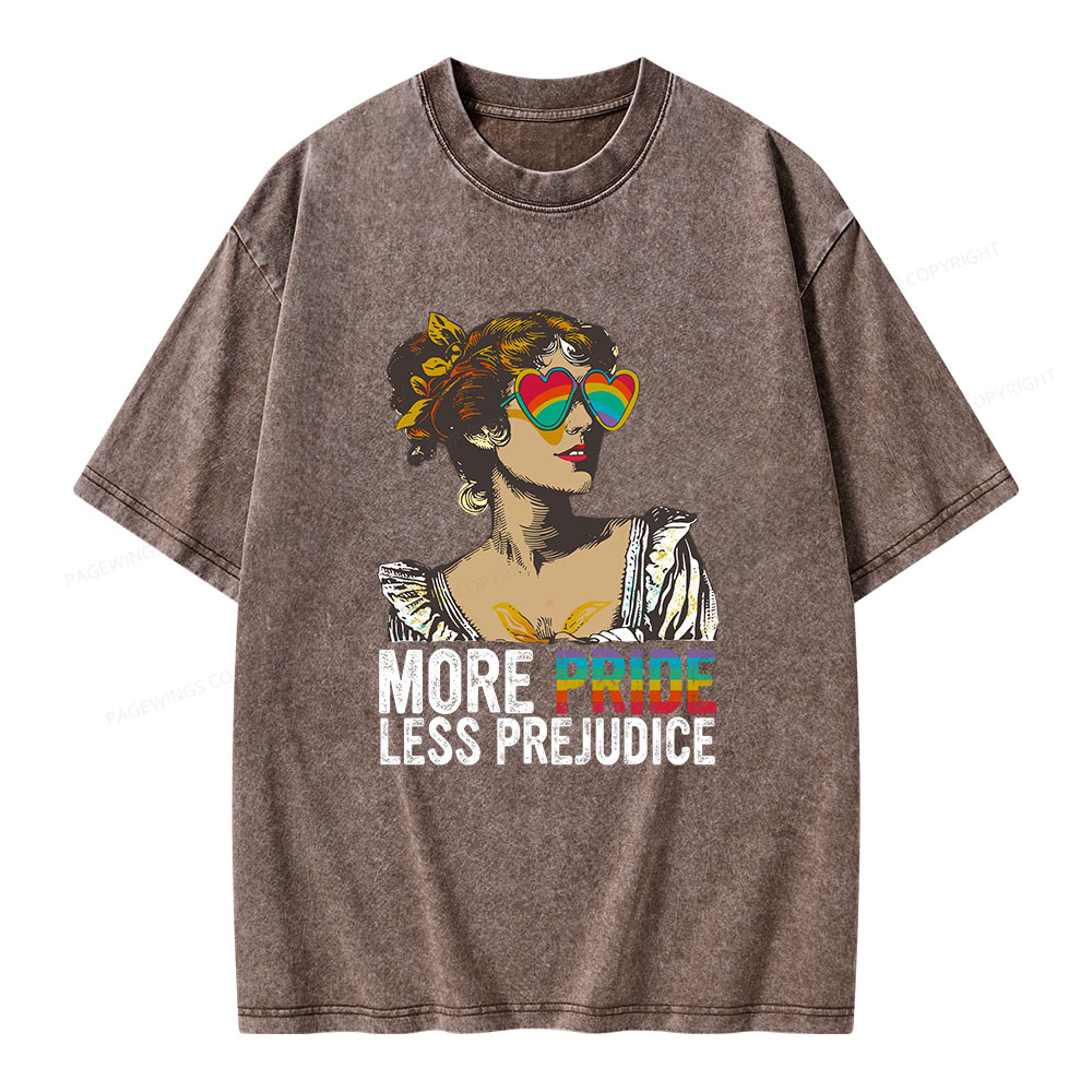 Pagewings More Pride Less Prejudice Unisex Washed T-shirt