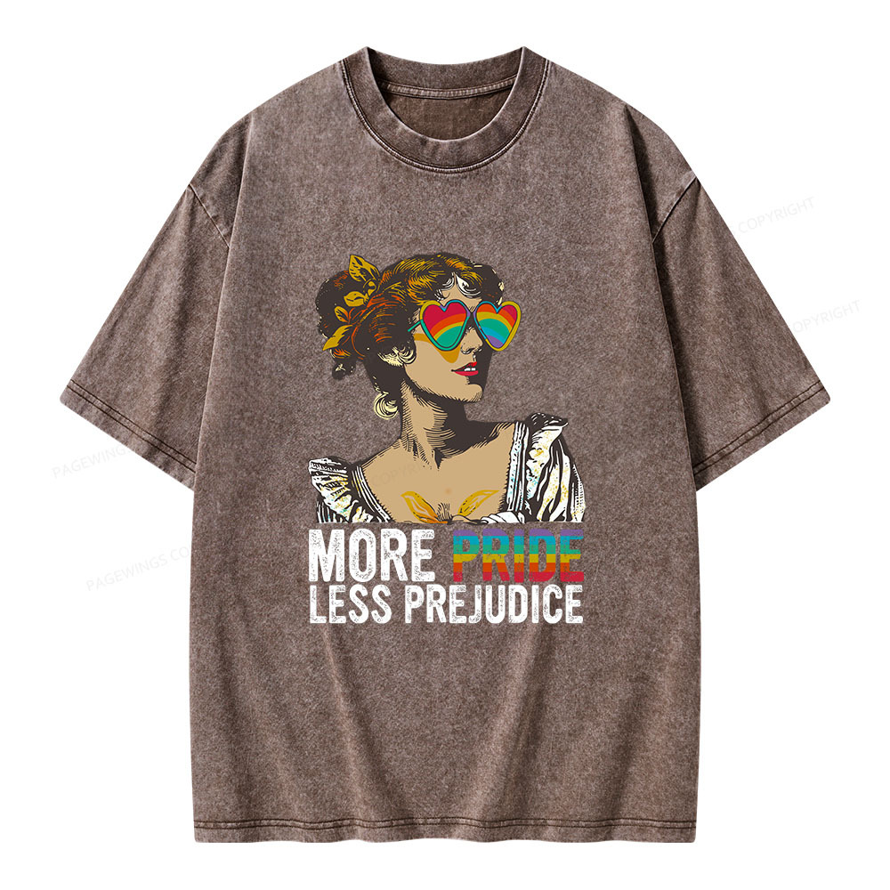 Pagewings More Pride Less Prejudice Unisex Washed T-shirt