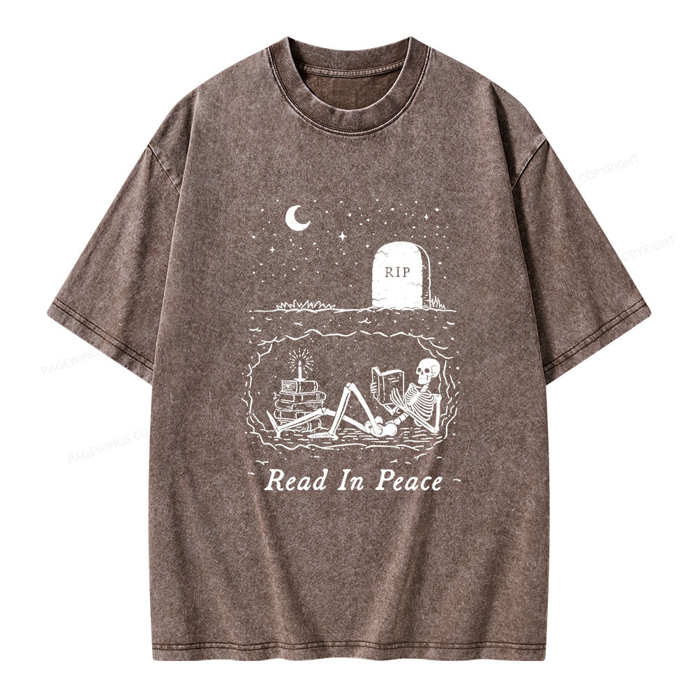 Pagewings Read In Peace Unisex Washed T-shirt