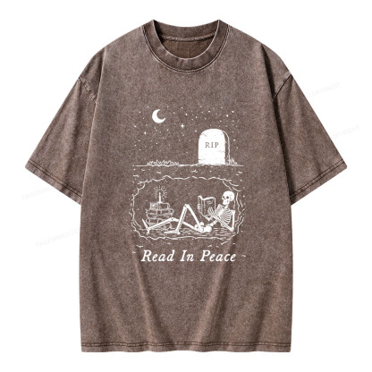 Pagewings Read In Peace Unisex Washed T-shirt