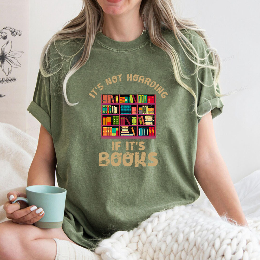 Pagewings Bookshelf Set Of Stacks Of Books Stock Unisex Washed T-shirt