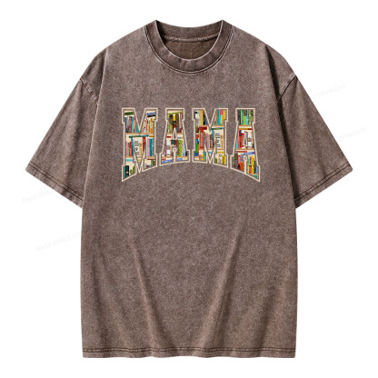 Pagewings About MAMA's Bookshelf Unisex Washed T-shirt