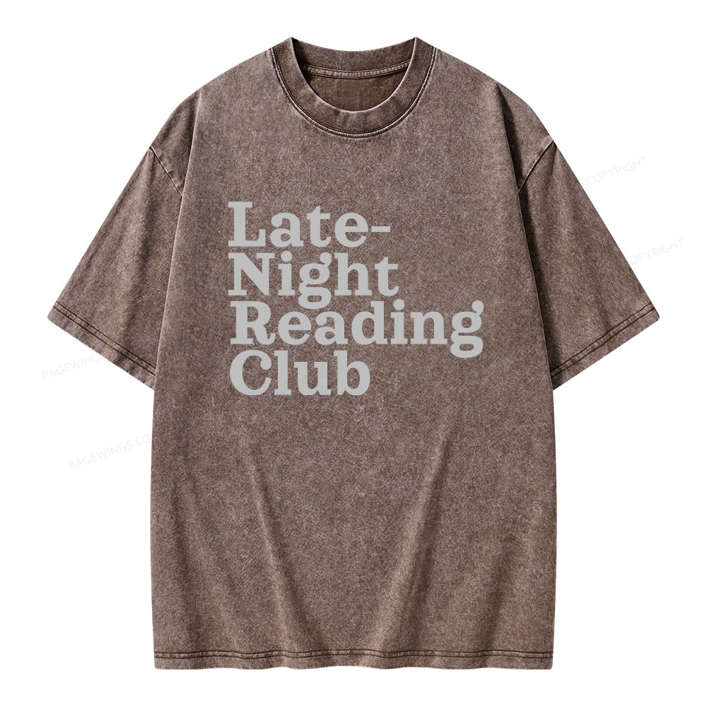 Pagewings Late-Night Reading Club Unisex Washed T-shirt
