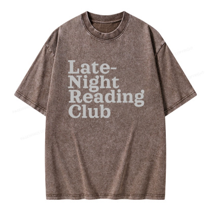 Pagewings Late-Night Reading Club Unisex Washed T-shirt
