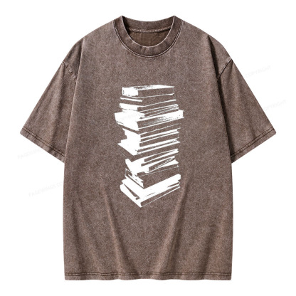 Pagewings Stack of Books Unisex Washed T-shirt