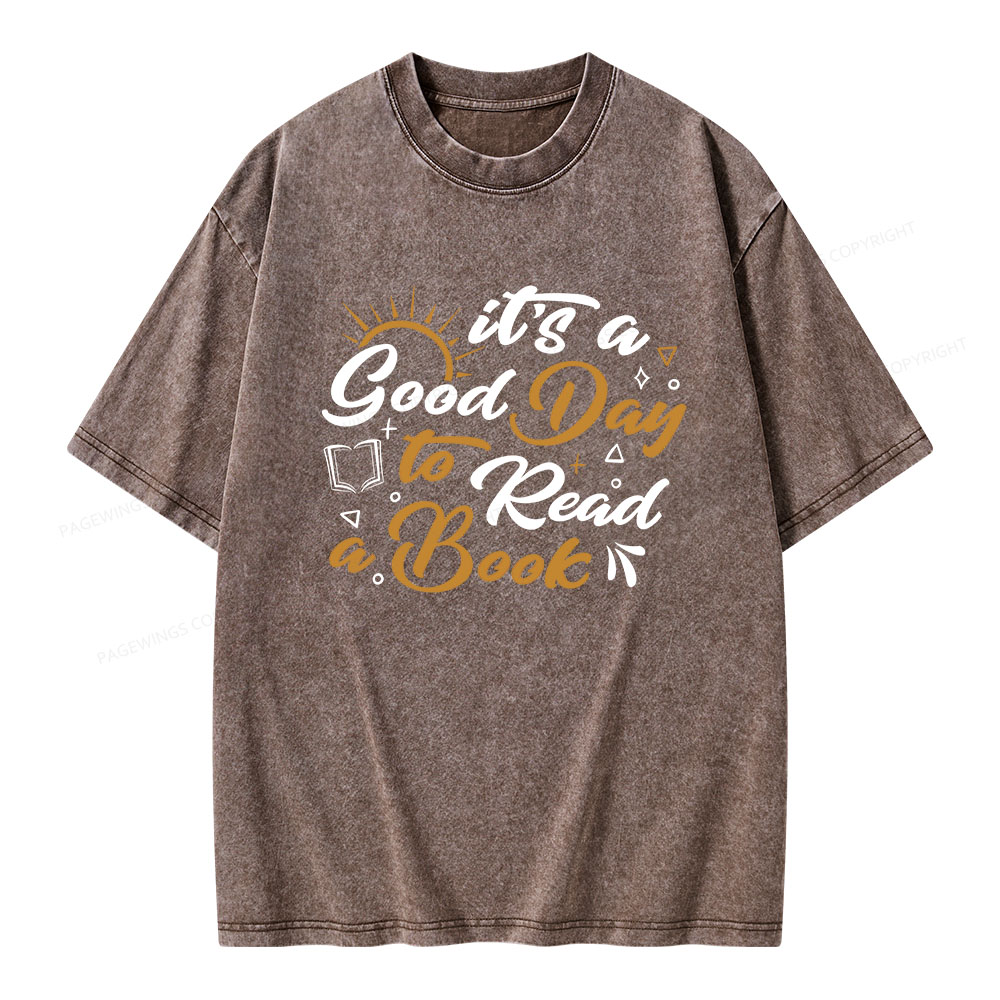 Pagewings It's A Good Day To Read A Book Unisex Washed T-shirt