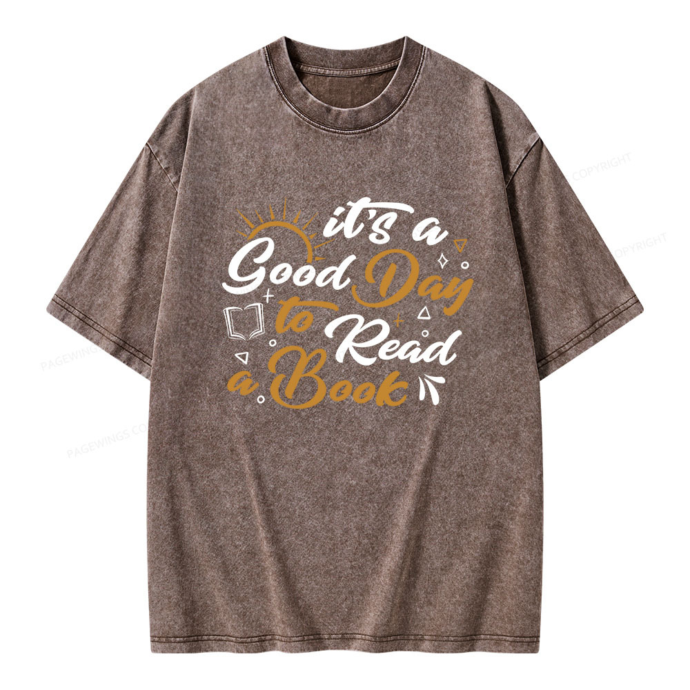 Pagewings It's A Good Day To Read A Book Unisex Washed T-shirt