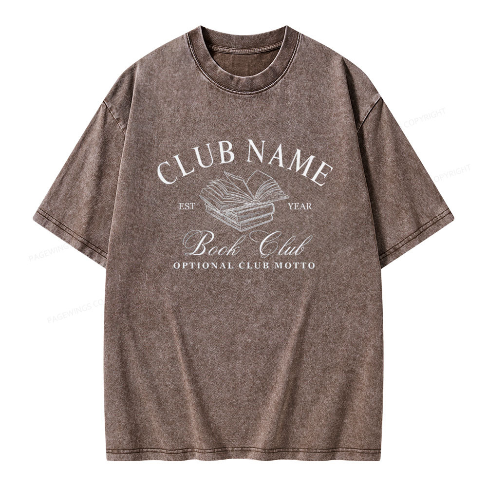 Pagewings Personalized Book Club Unisex Washed T-shirt