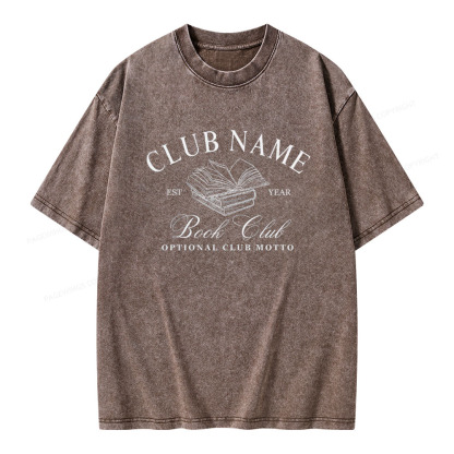 Pagewings Personalized Book Club Unisex Washed T-shirt