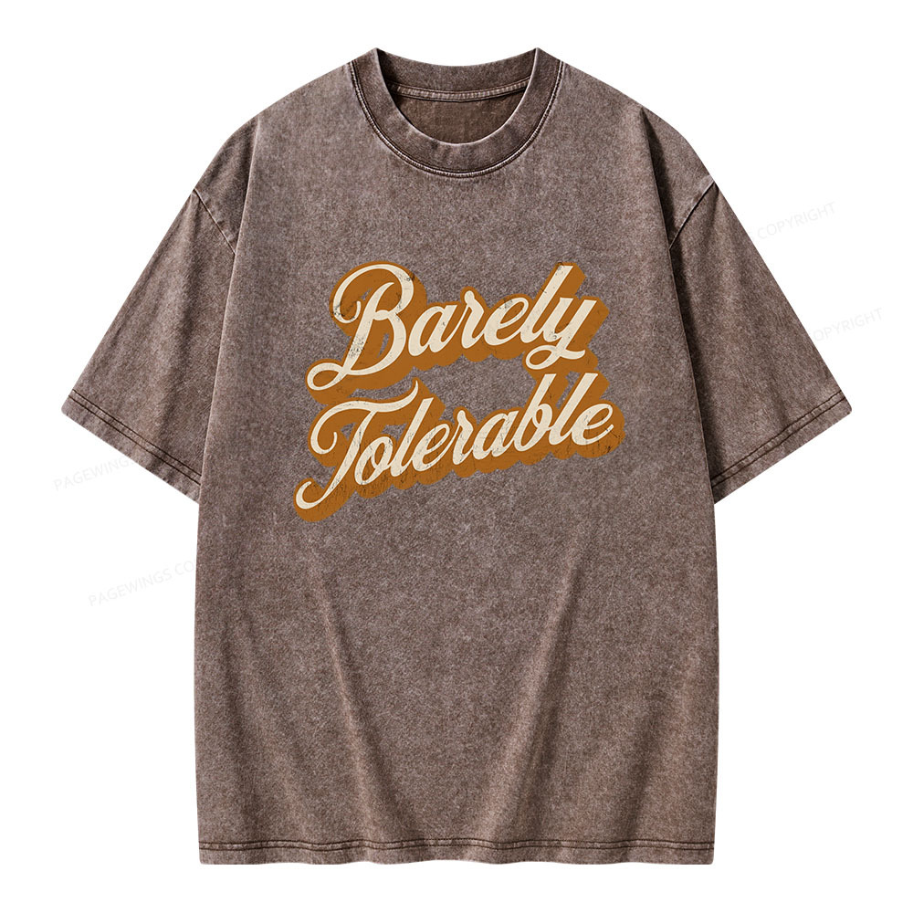 Pagewings Barely Tolerable Unisex Washed T-shirt