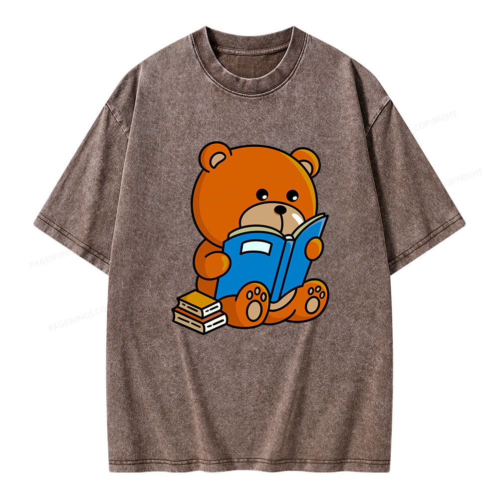 Pagewings Bookish Bear Unisex Washed T-shirt