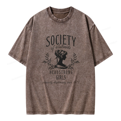 Pagewings Society Of Obstinate Headstrong Girls  Unisex Washed T-shirt