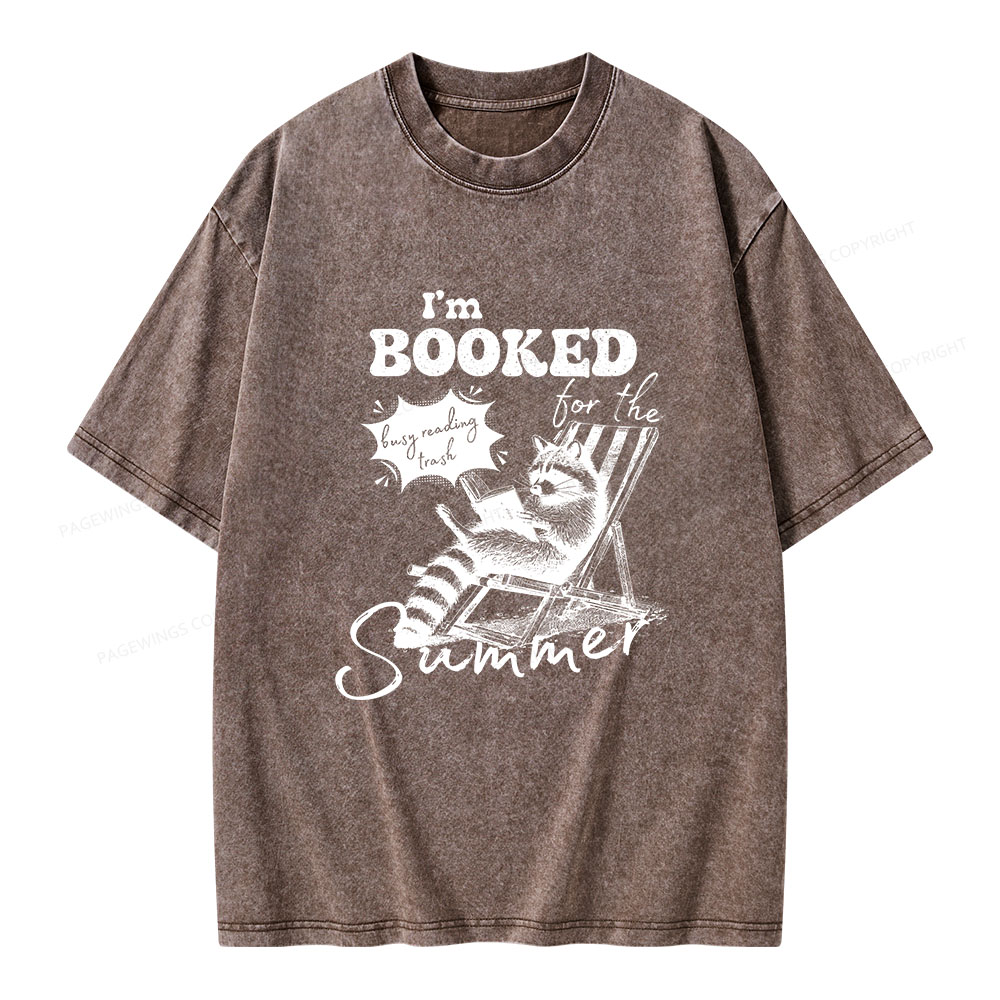 Pagewings I'm Booked For The Summer Unisex Washed T-shirt