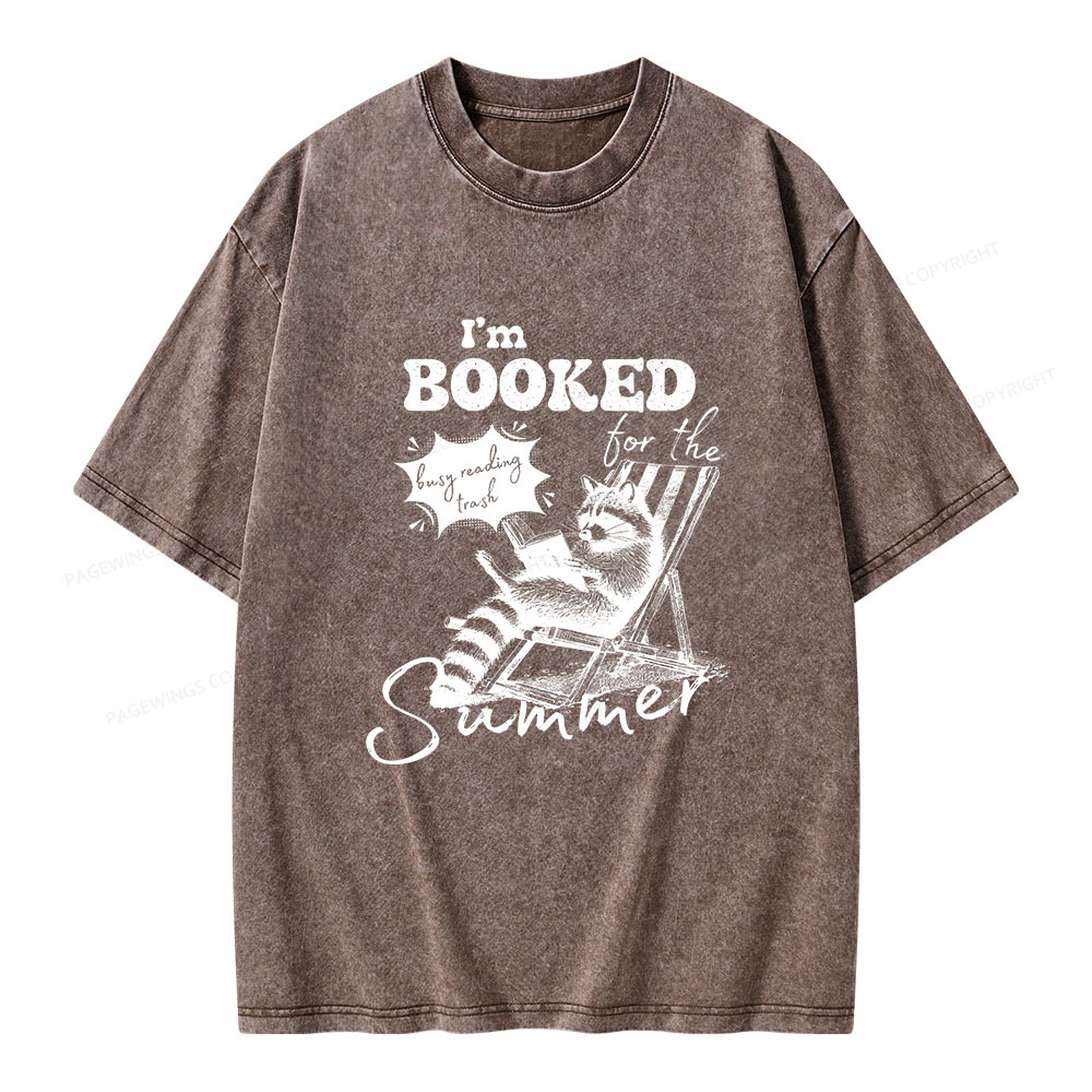 Pagewings I'm Booked For The Summer Unisex Washed T-shirt