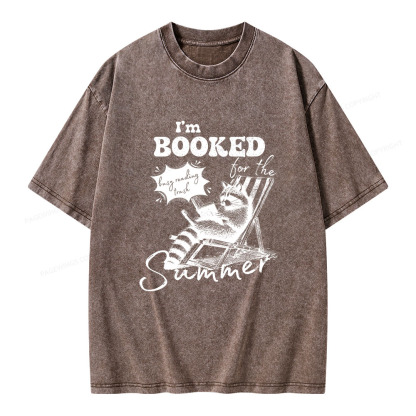 Pagewings I'm Booked For The Summer Unisex Washed T-shirt