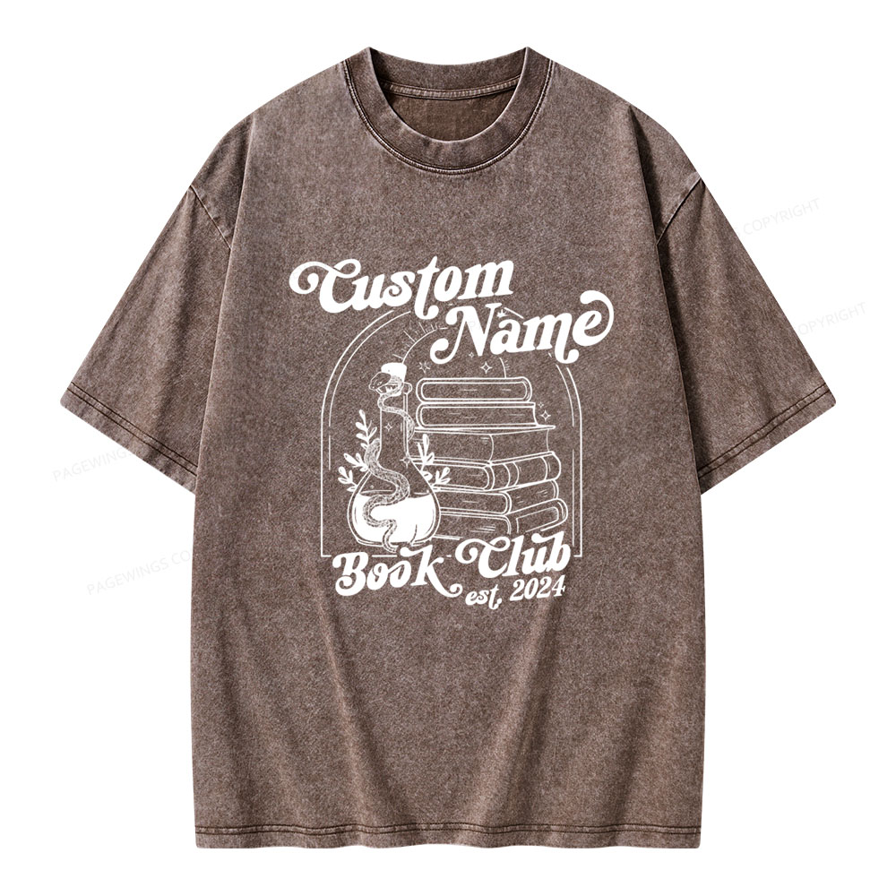Pagewings Personalized Custom Book Club Unisex Washed T-shirt