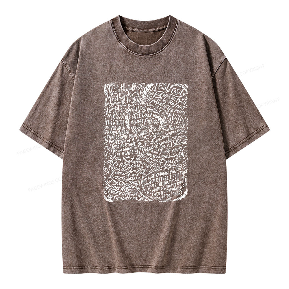 Pagewings Pride and Prejudice Unisex Washed T-shirt