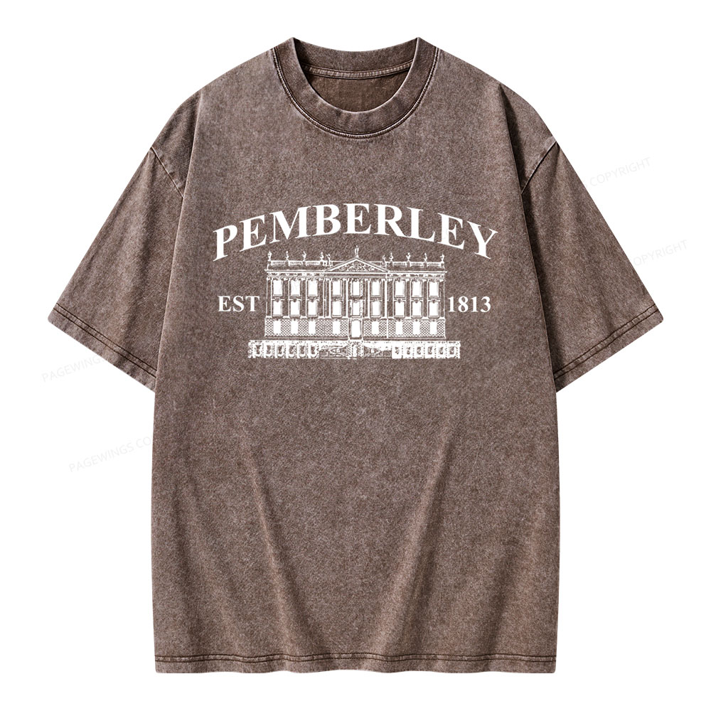 Pagewings Pemberley Unisex EST 1813 Washed T-shirt