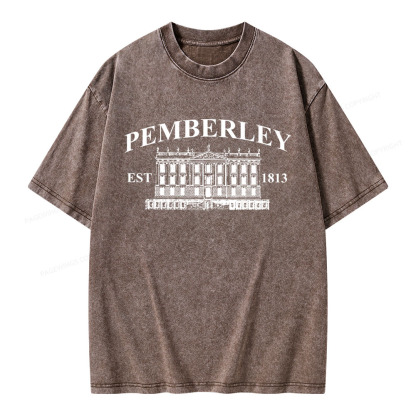 Pagewings Pemberley Unisex EST 1813 Washed T-shirt