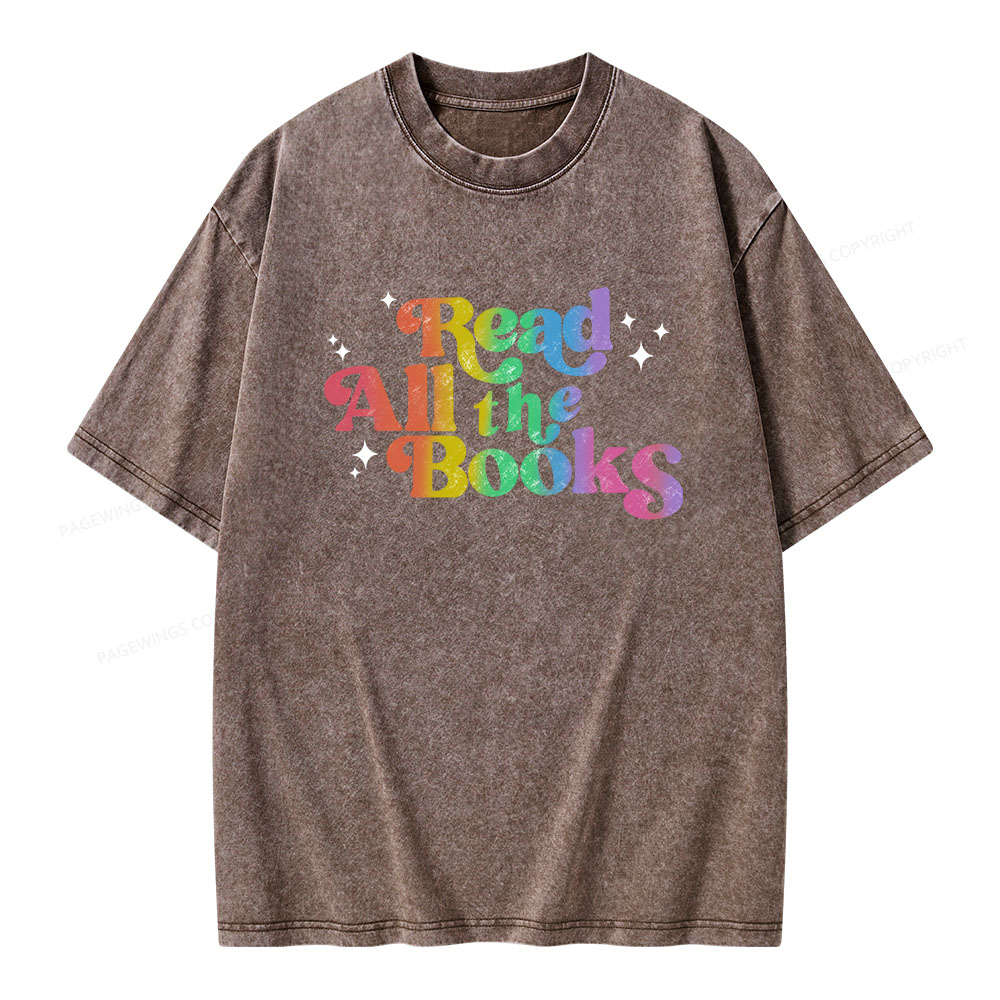 Pagewings Read All the Books Unisex Washed T-shirt