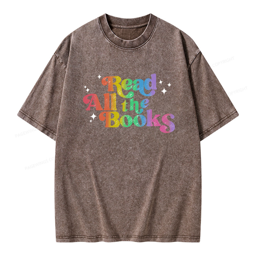 Pagewings Read All the Books Unisex Washed T-shirt