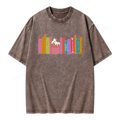 Pagewings Romance Book Tropes Unisex Washed T-shirt