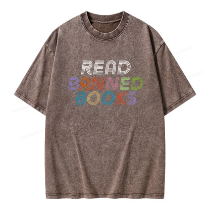 Pagewings Read Banned Books Unisex Washed T-shirt