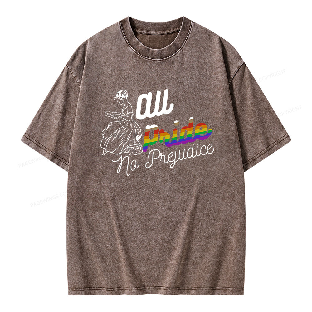 Pagewings All Pride, No Prejudice Unisex Washed T-shirt