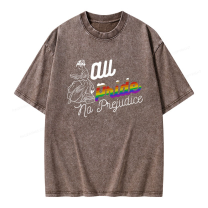 Pagewings All Pride, No Prejudice Unisex Washed T-shirt